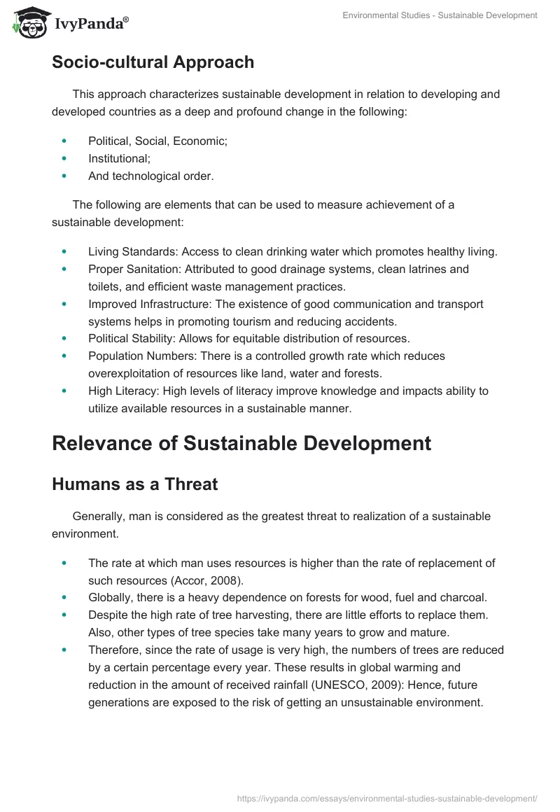 Environmental Studies - Sustainable Development. Page 3