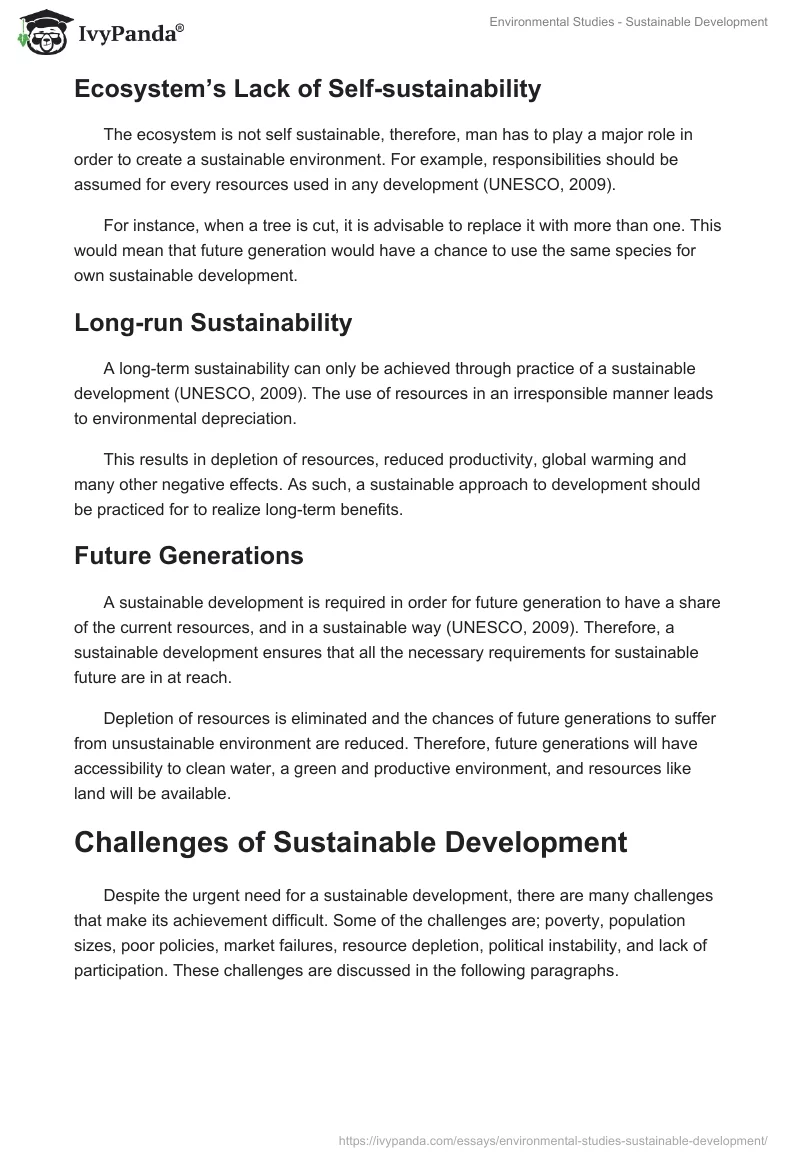 Environmental Studies - Sustainable Development. Page 4