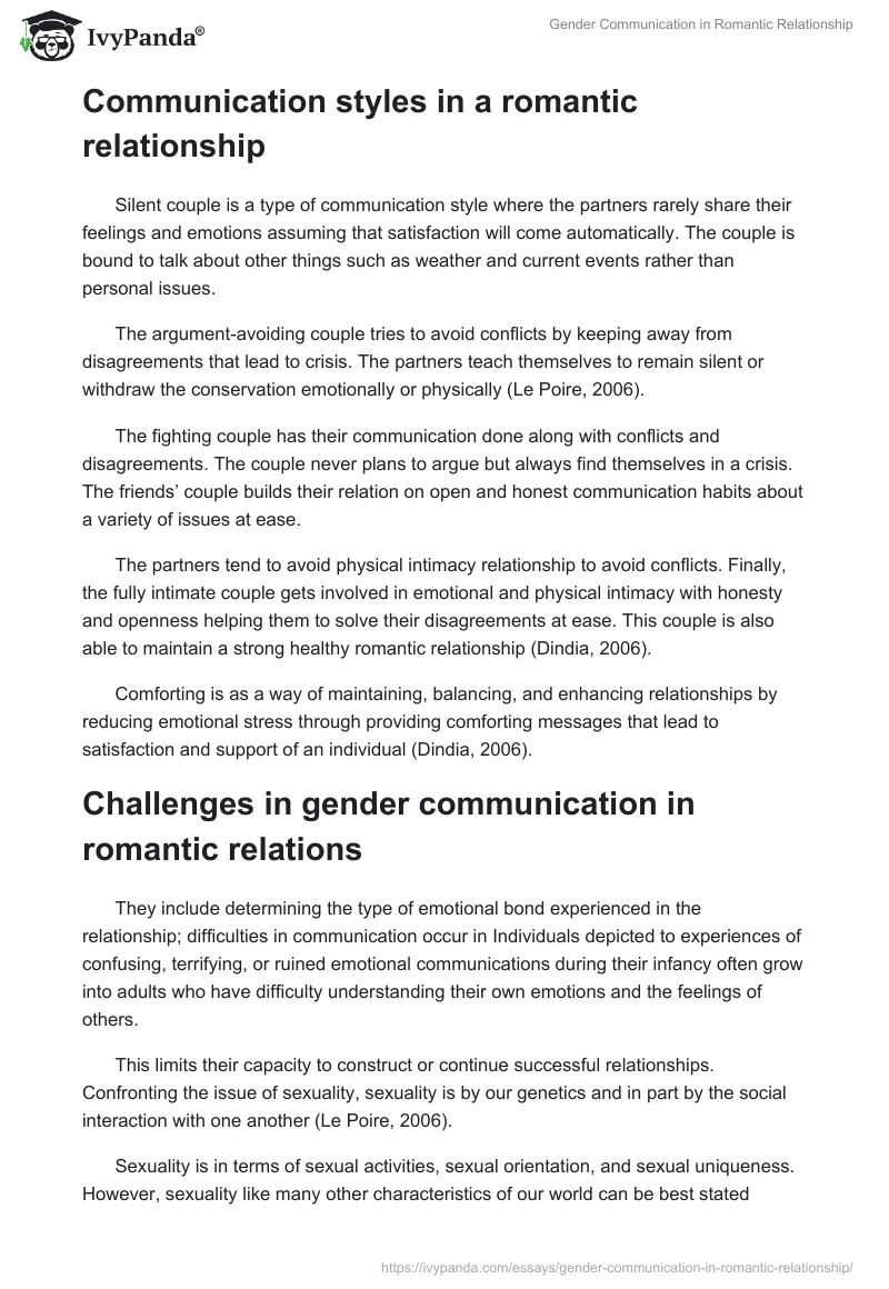 Gender Communication in Romantic Relationship. Page 3