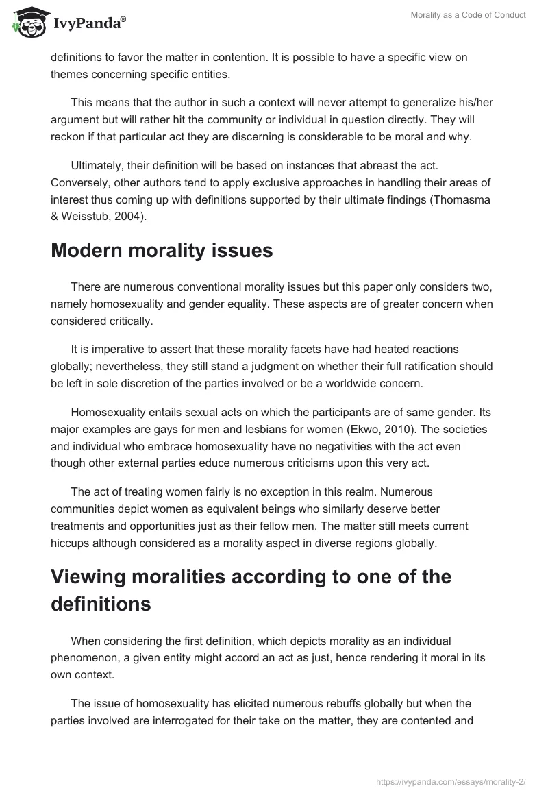 Morality as a Code of Conduct. Page 2