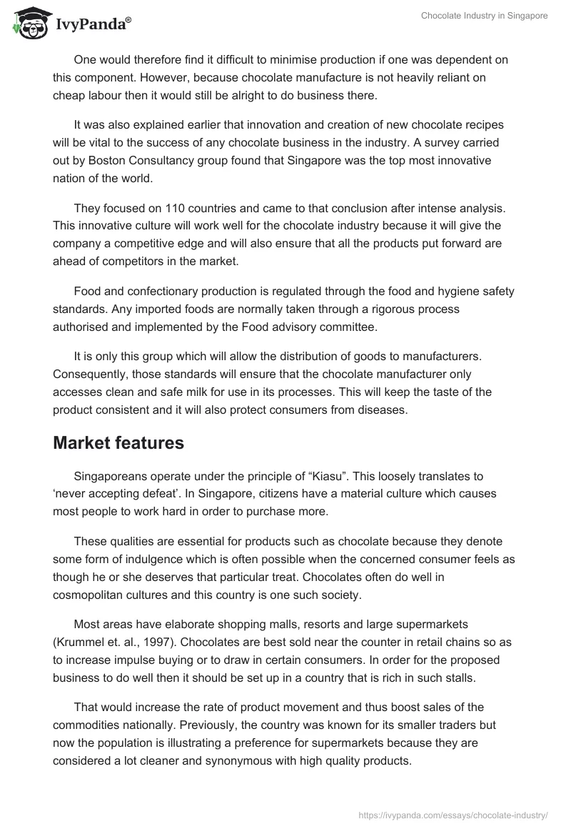Chocolate Industry in Singapore. Page 4