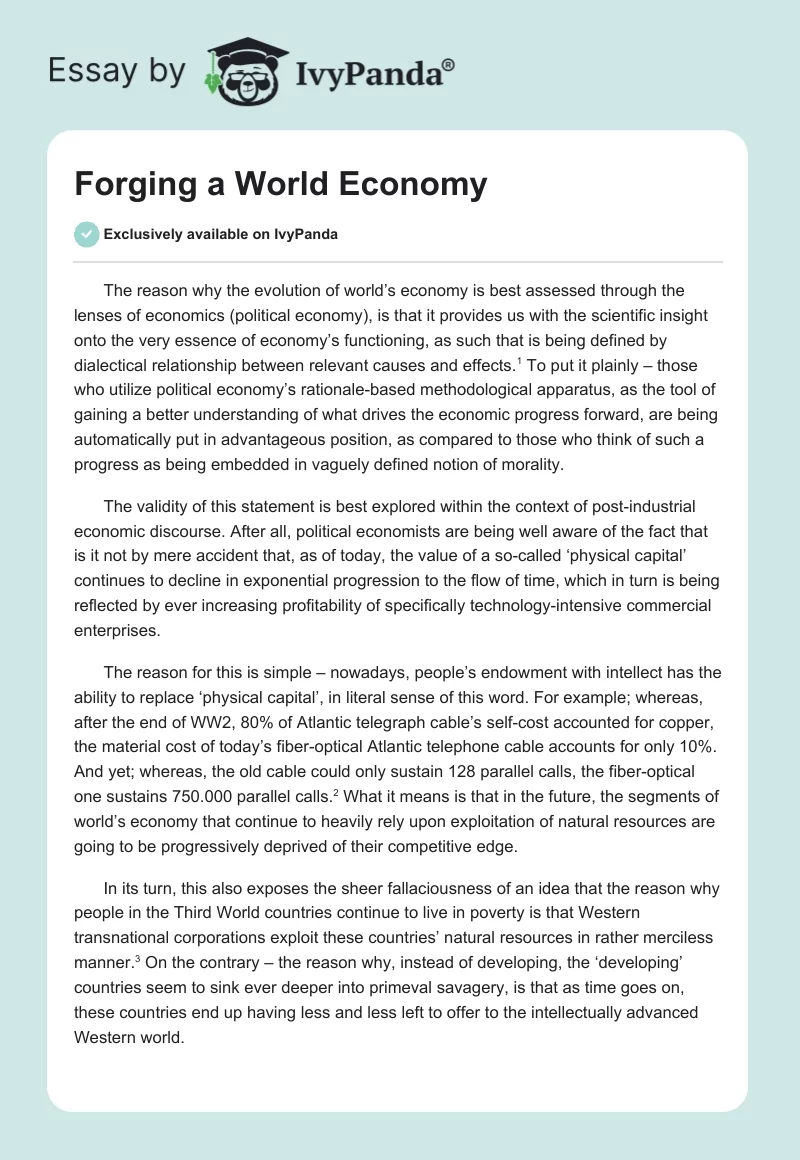 Forging a World Economy. Page 1