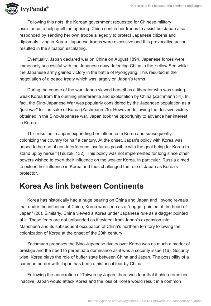 Korea as a link between the continent and Japan. Page 4