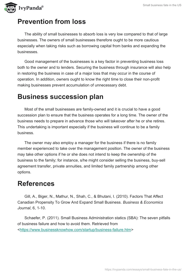 Small business fate in the US. Page 2