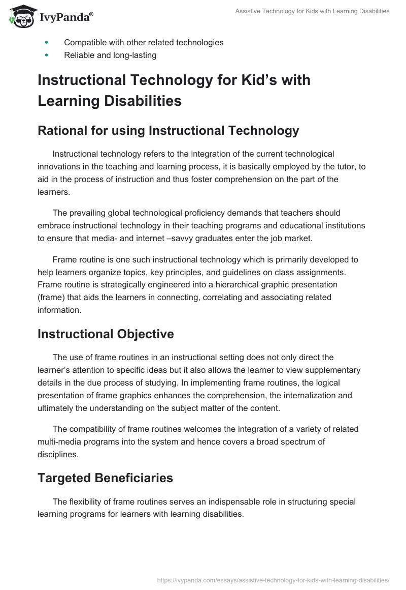 Assistive Technology for Kids with Learning Disabilities. Page 3