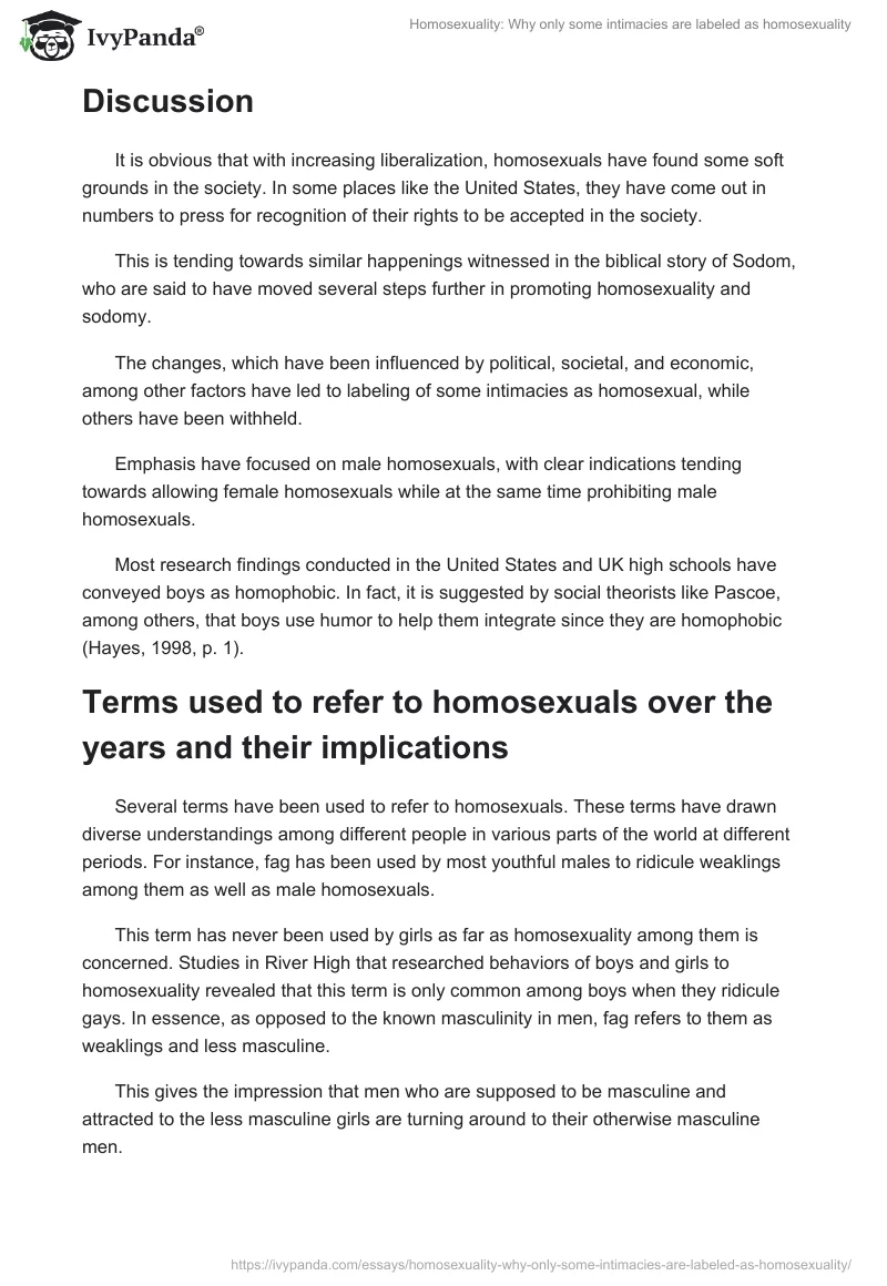Homosexuality: Why only some intimacies are labeled as homosexuality. Page 3
