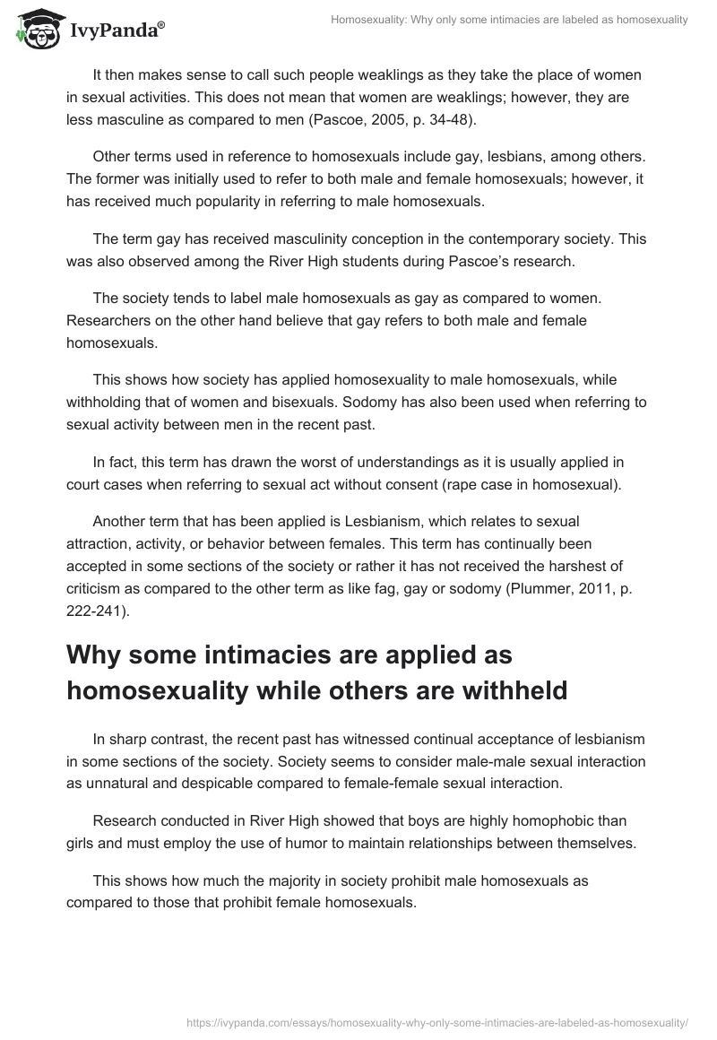 Homosexuality: Why only some intimacies are labeled as homosexuality. Page 4