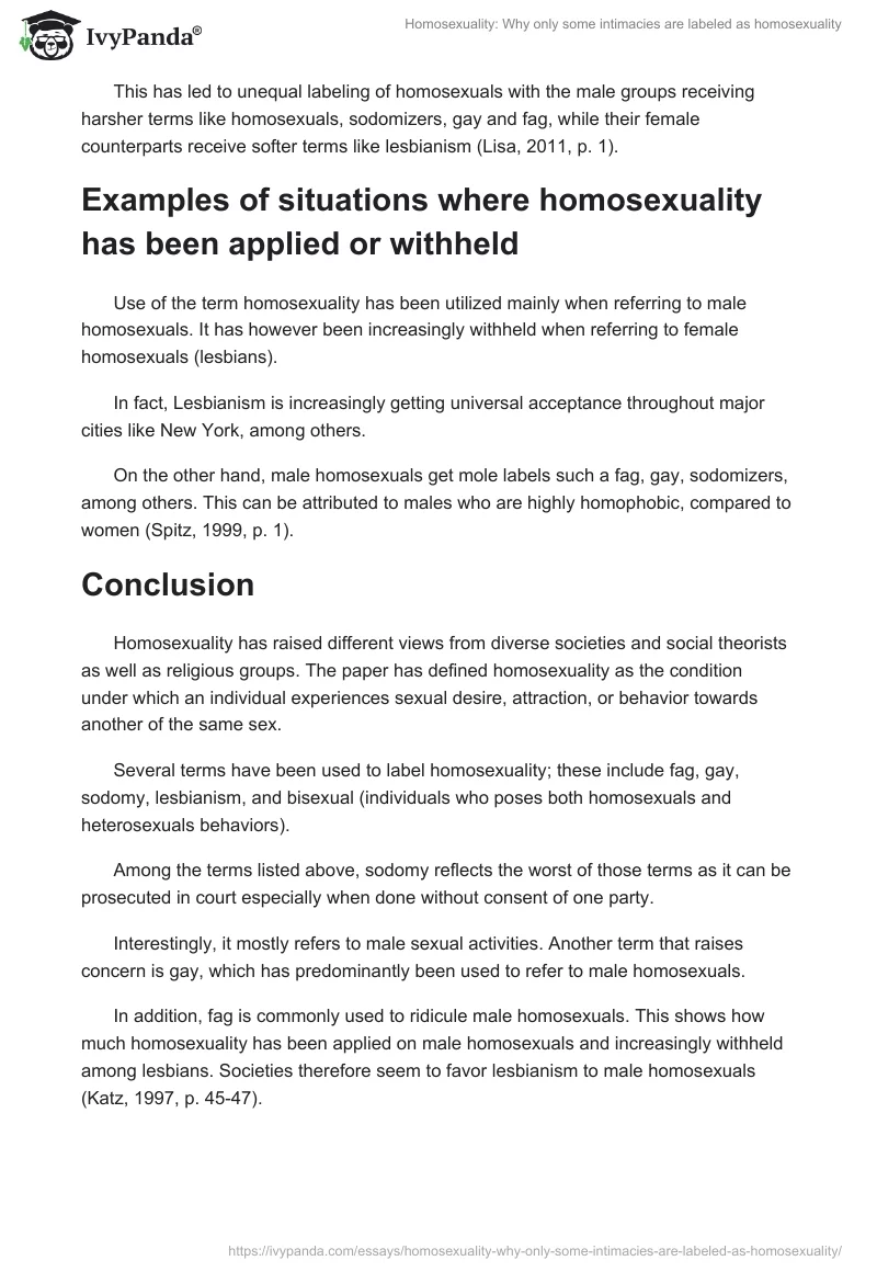 Homosexuality: Why only some intimacies are labeled as homosexuality. Page 5