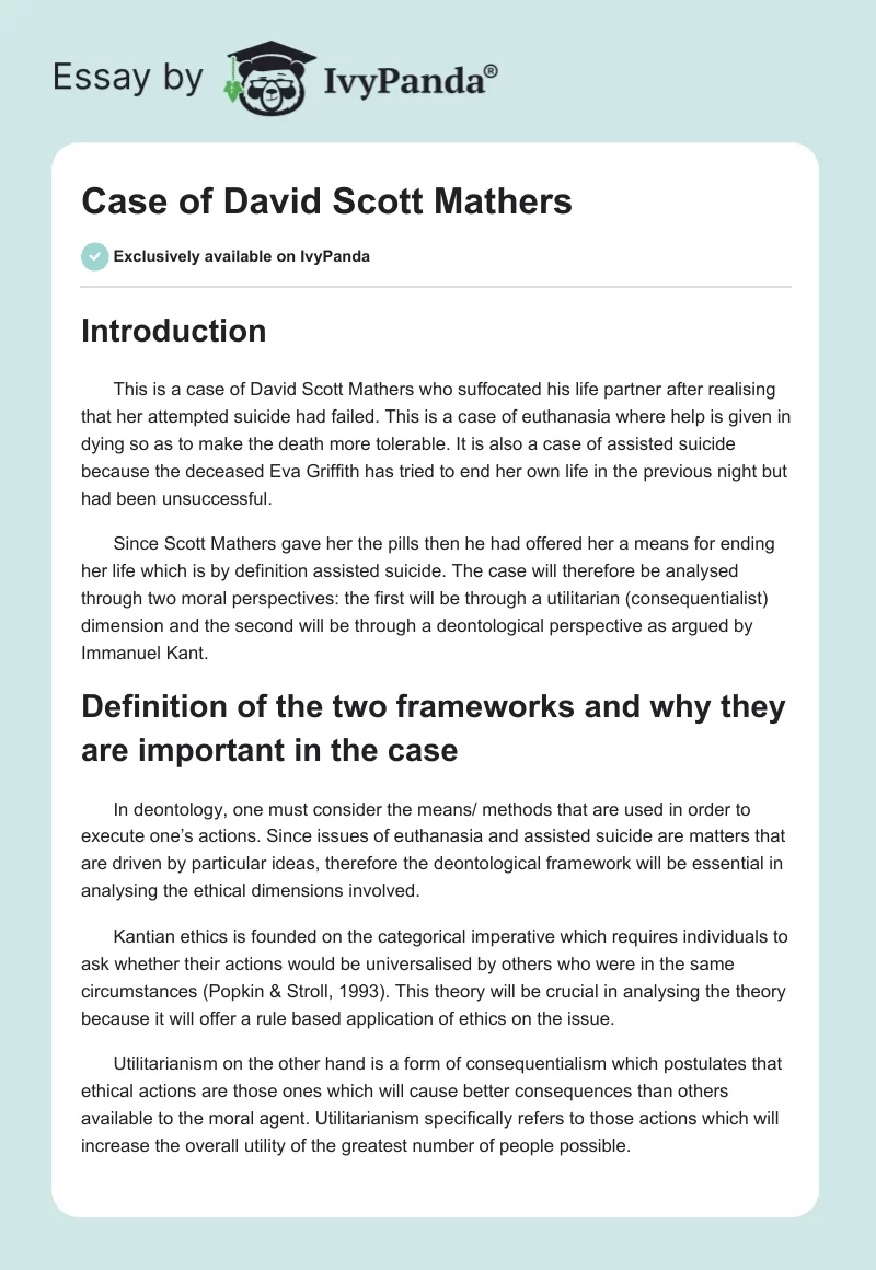 Case of David Scott Mathers. Page 1