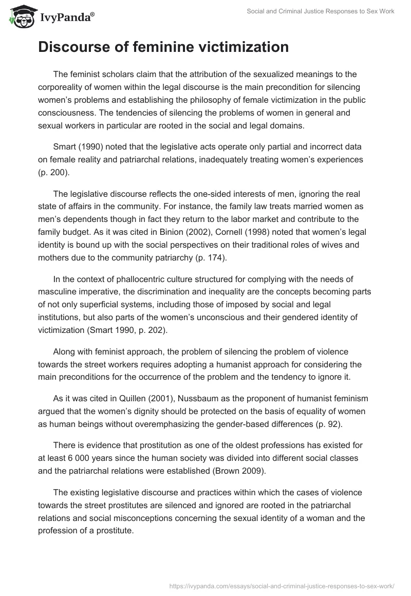 Social and Criminal Justice Responses to Sex Work. Page 2