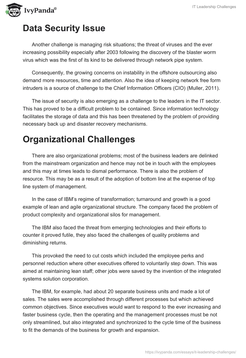 IT Leadership Challenges. Page 4