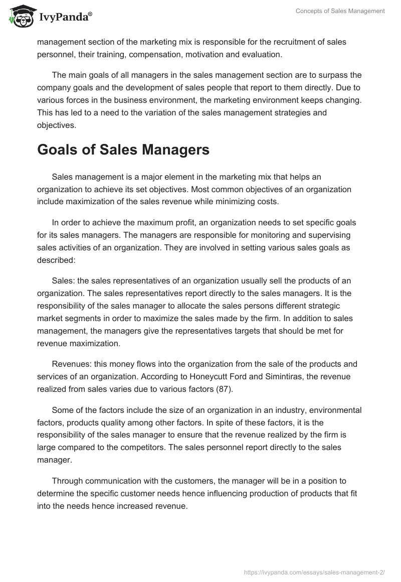 Concepts of Sales Management. Page 3