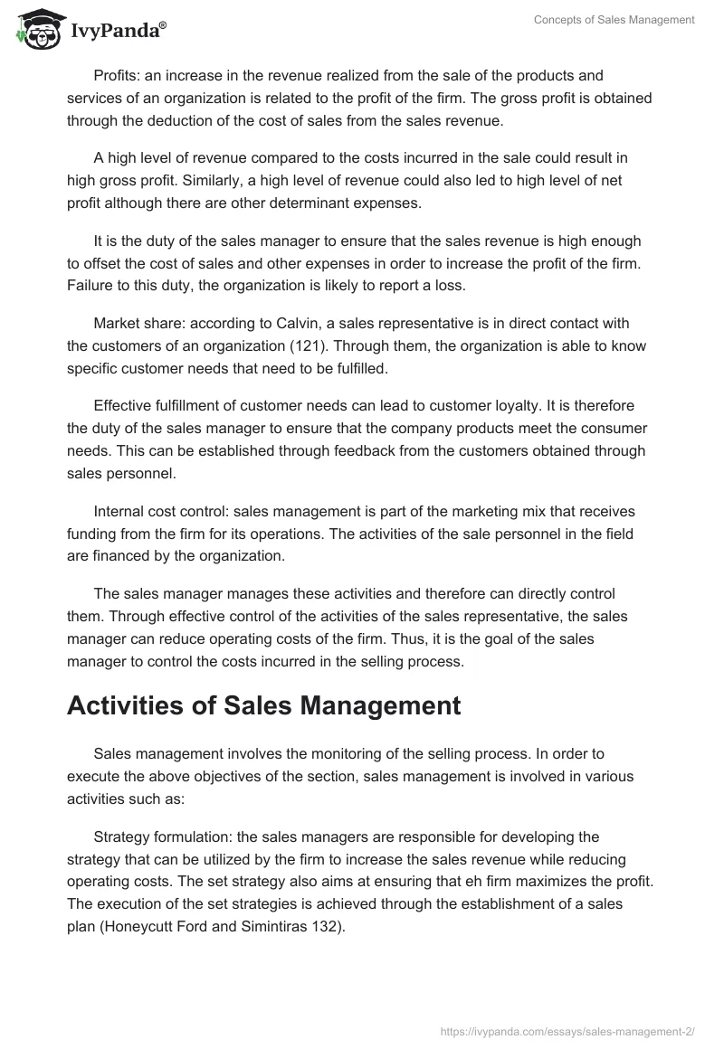 Concepts of Sales Management. Page 4