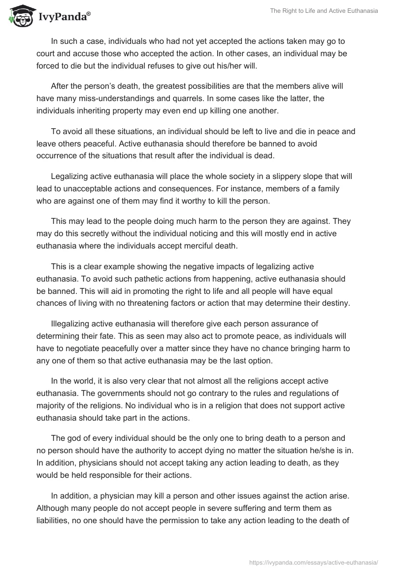 The Right to Life and Active Euthanasia. Page 3
