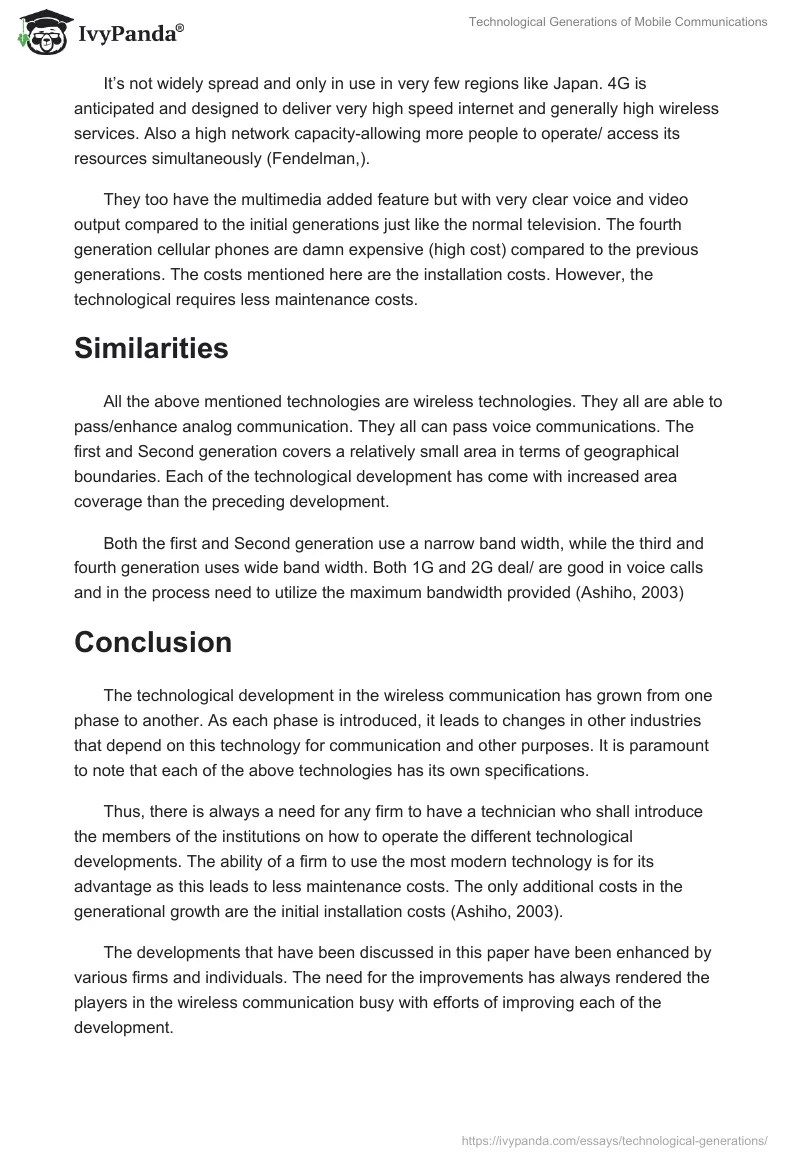 Technological Generations of Mobile Communications. Page 4