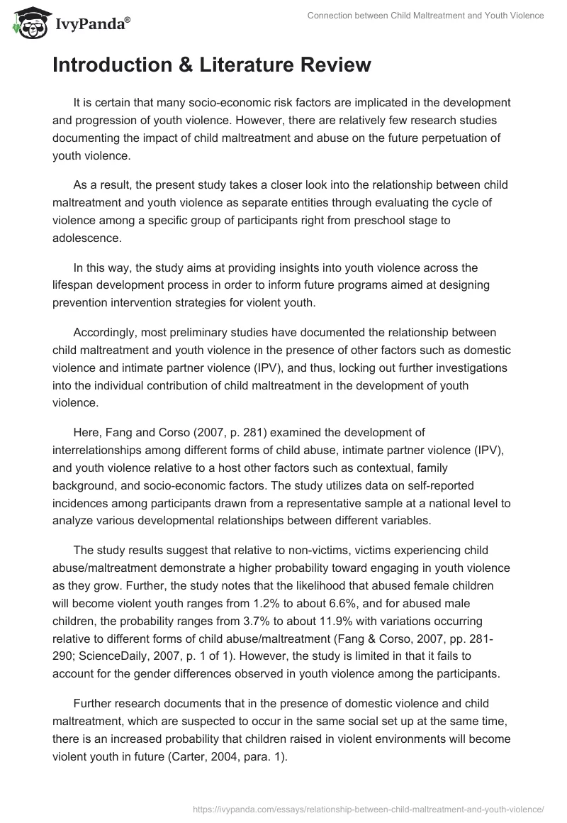 Connection Between Child Maltreatment and Youth Violence. Page 2
