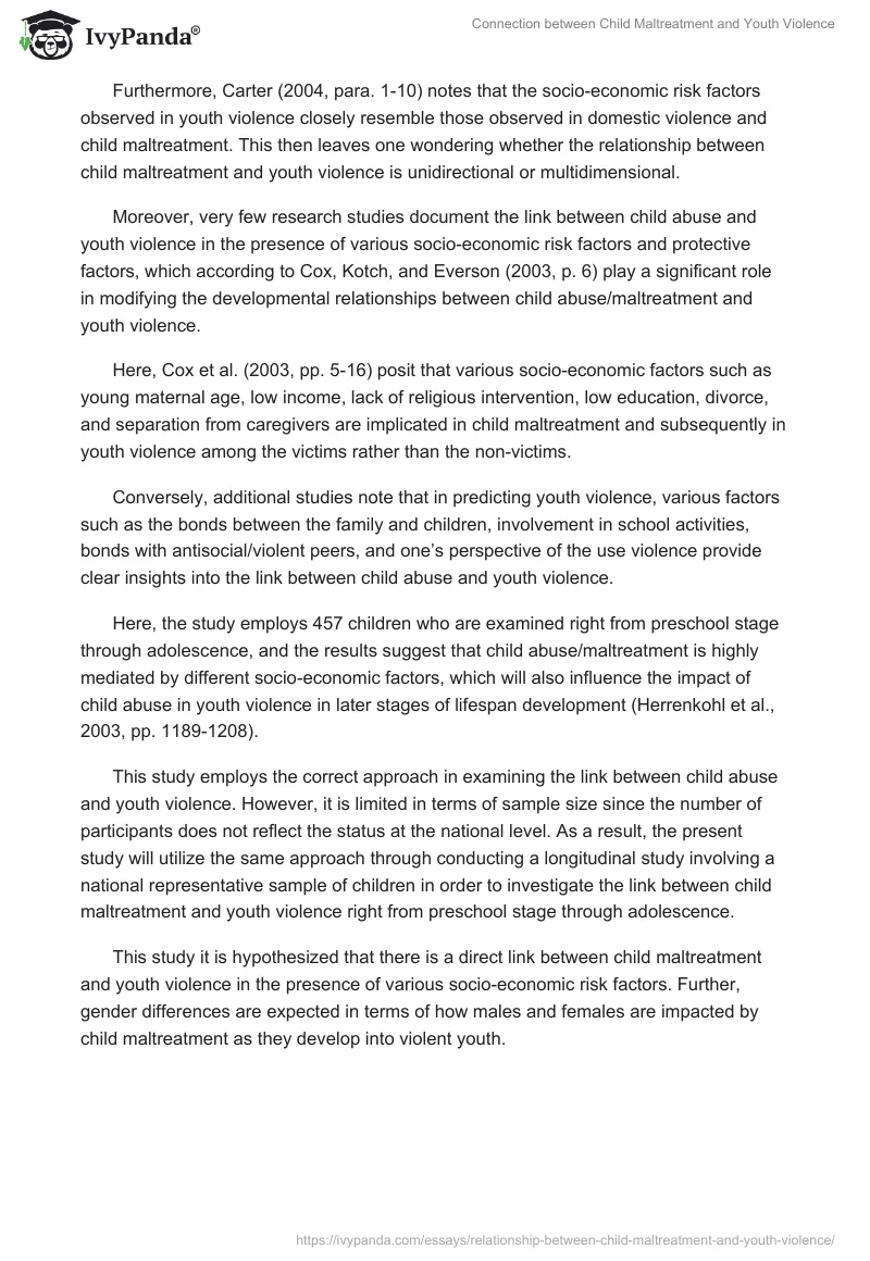 Connection Between Child Maltreatment and Youth Violence. Page 3