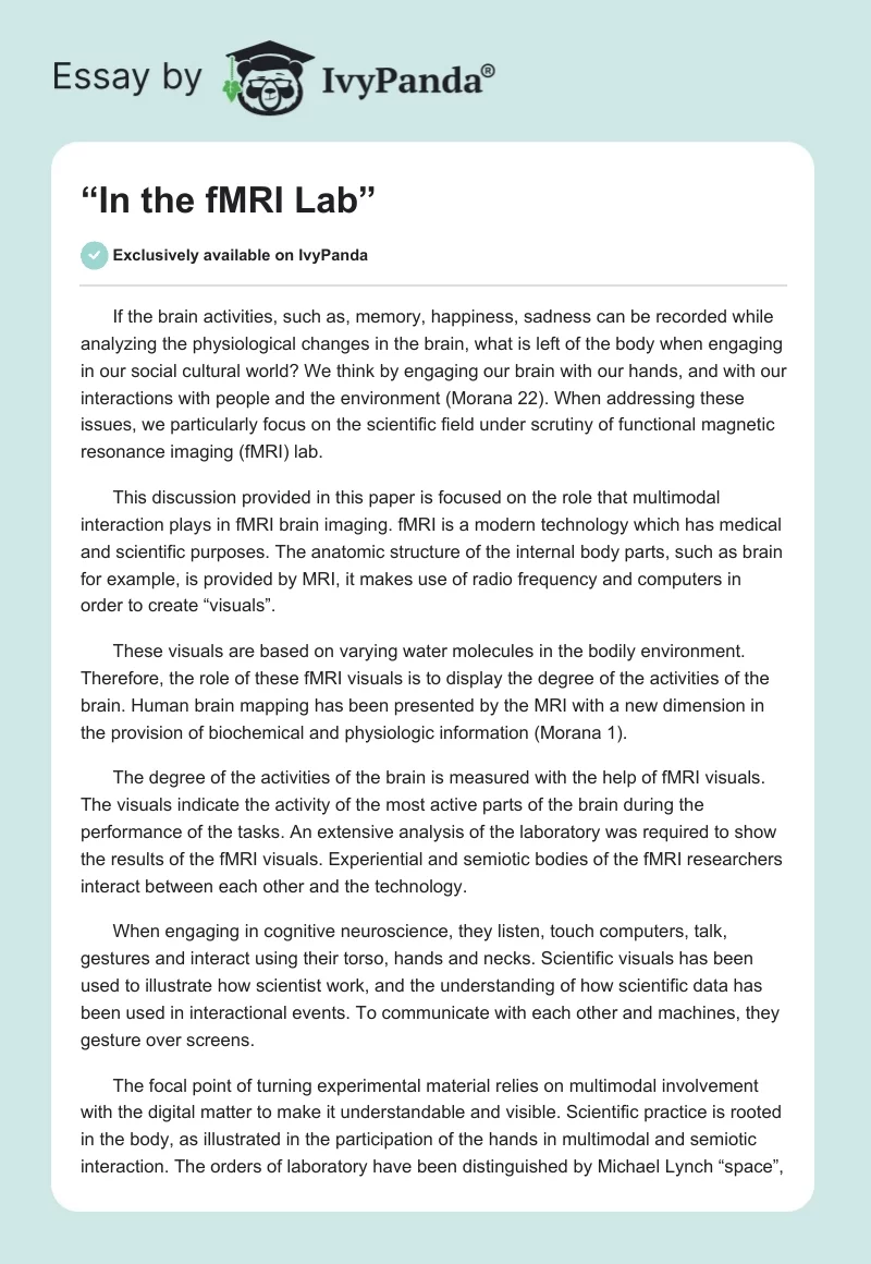 “In the fMRI Lab”. Page 1