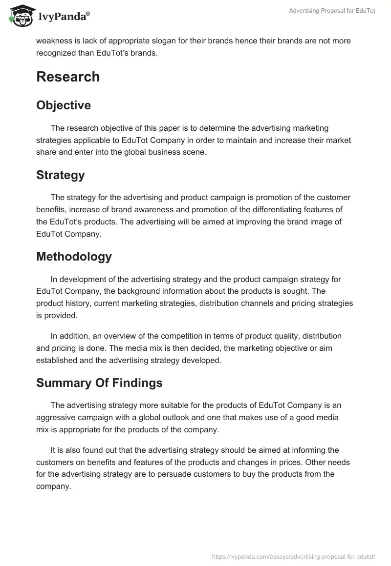 Advertising Proposal for EduTot. Page 5