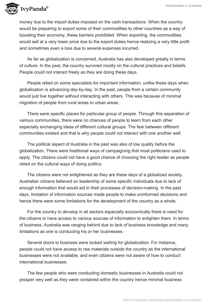 Globalization in Australia. Page 2