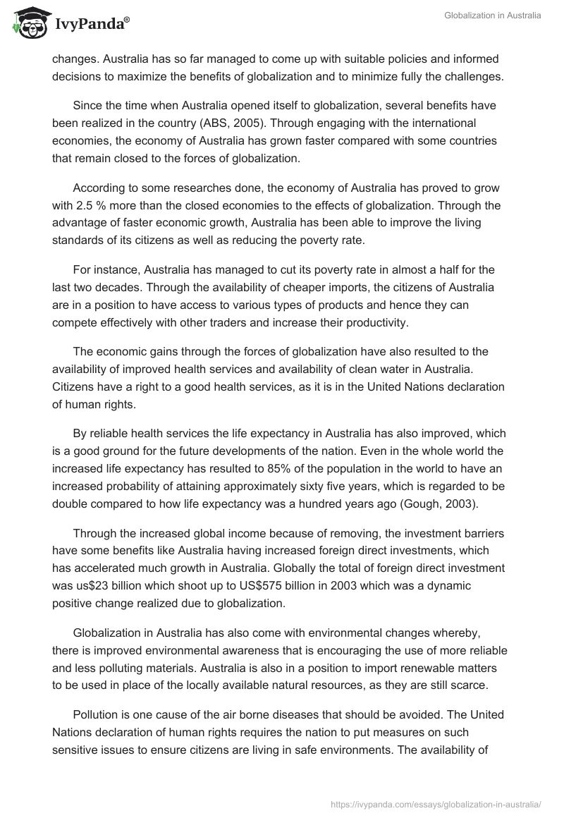 Globalization in Australia. Page 4