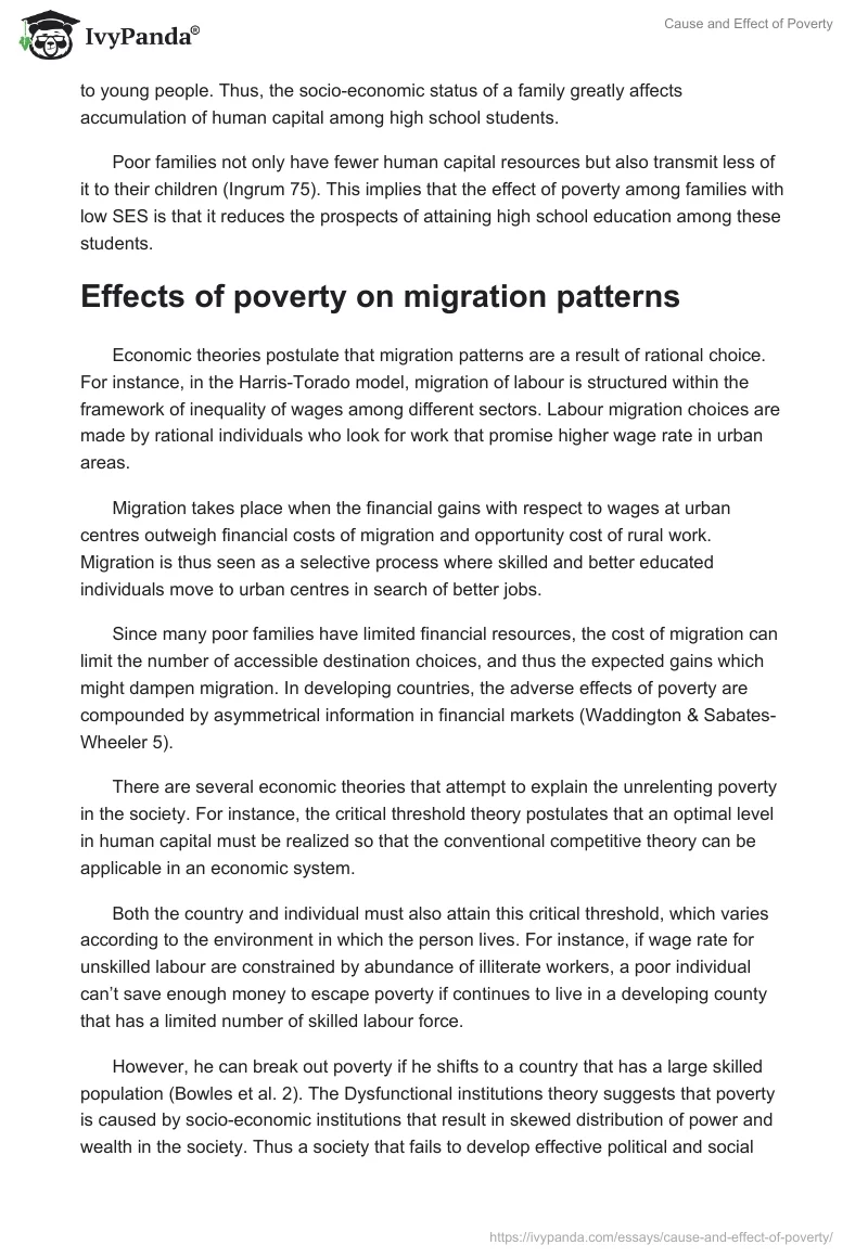 Cause and Effect of Poverty. Page 4