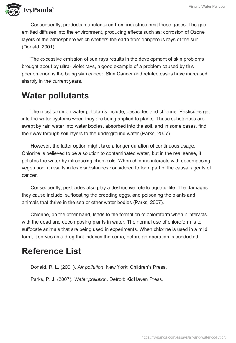 Air and Water Pollution. Page 2
