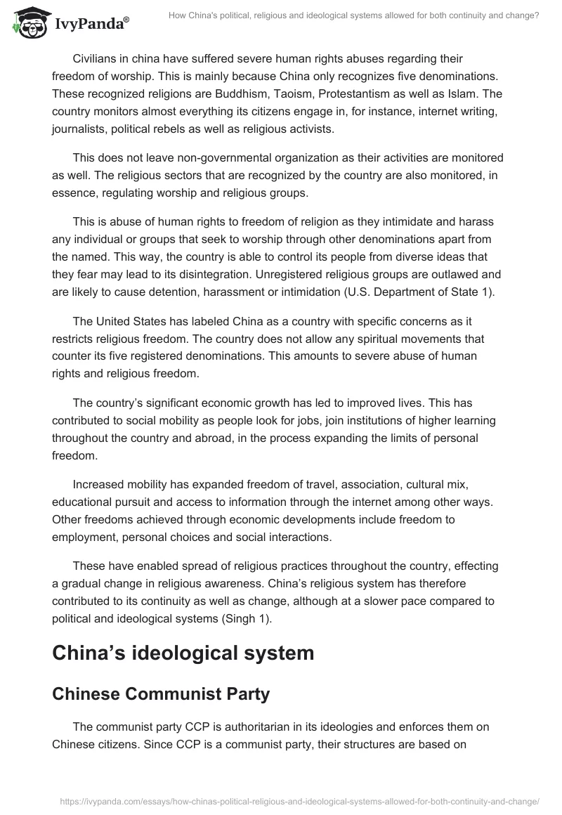How China's political, religious and ideological systems allowed for both continuity and change?. Page 5