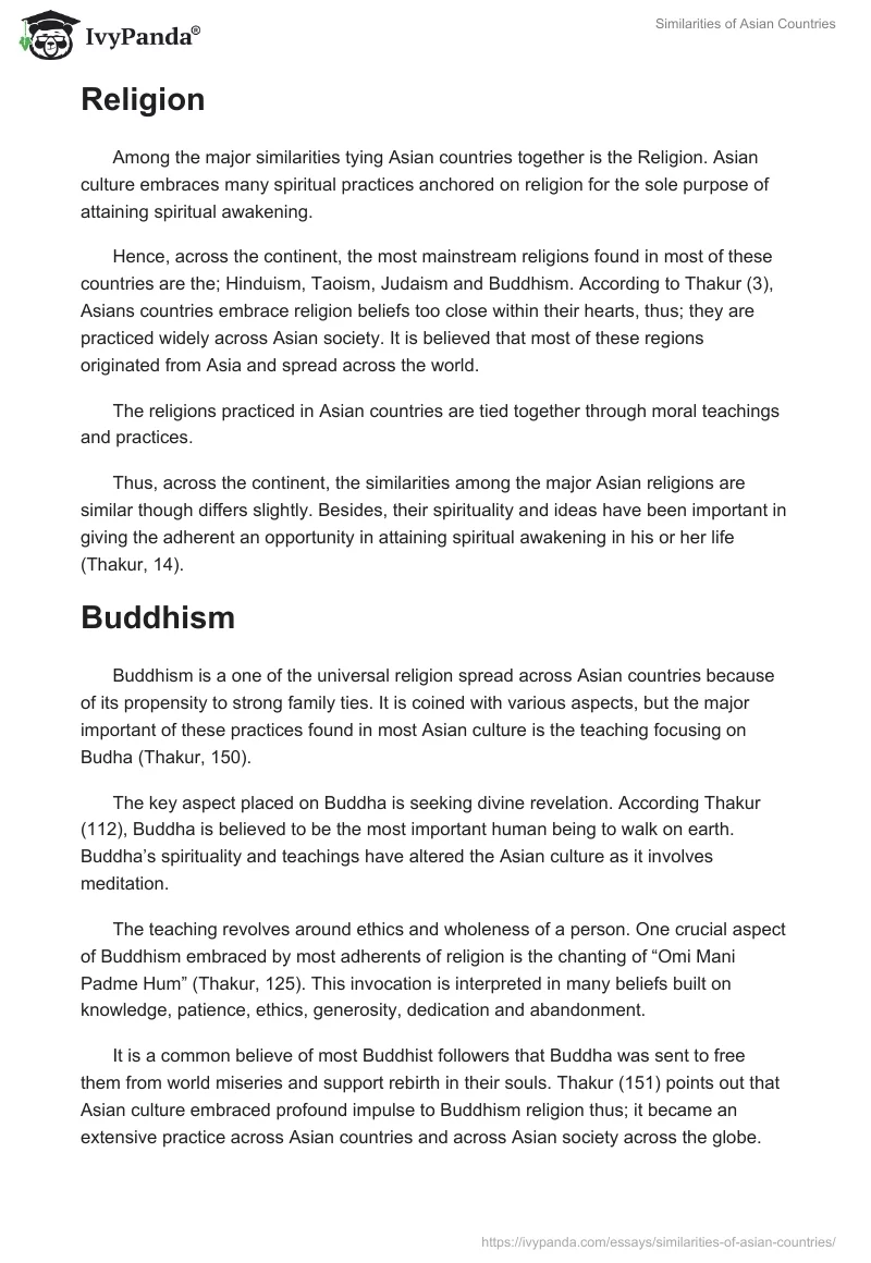 Similarities of Asian Countries. Page 2