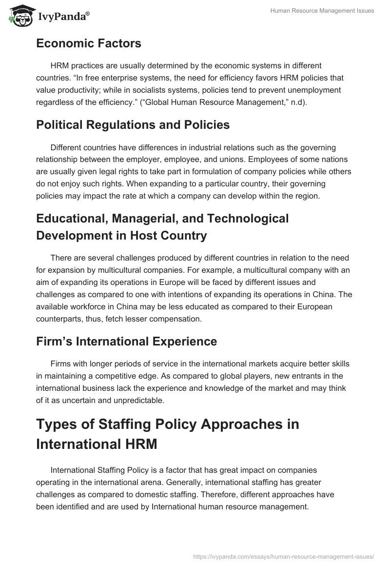 Human Resource Management Issues. Page 2