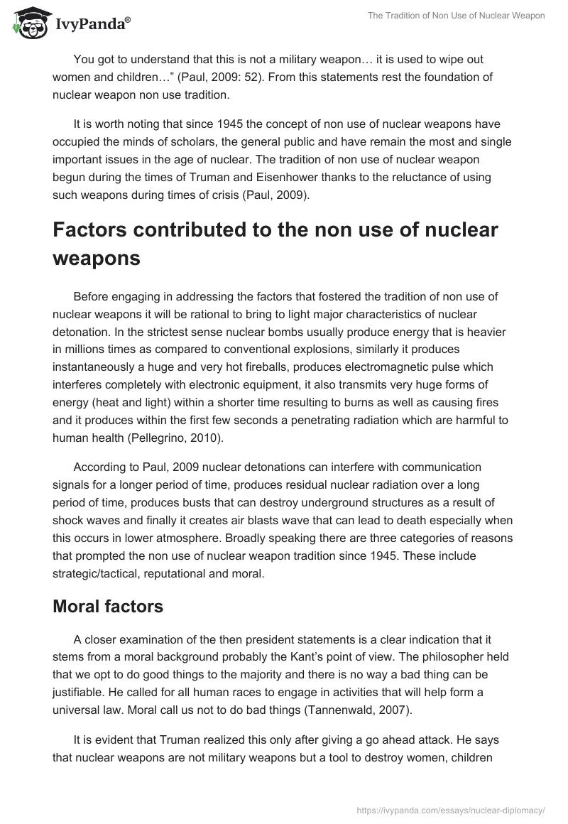 The Tradition of Non Use of Nuclear Weapon. Page 2