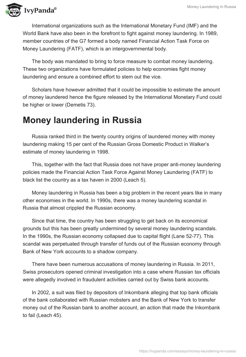 Money Laundering In Russia. Page 2