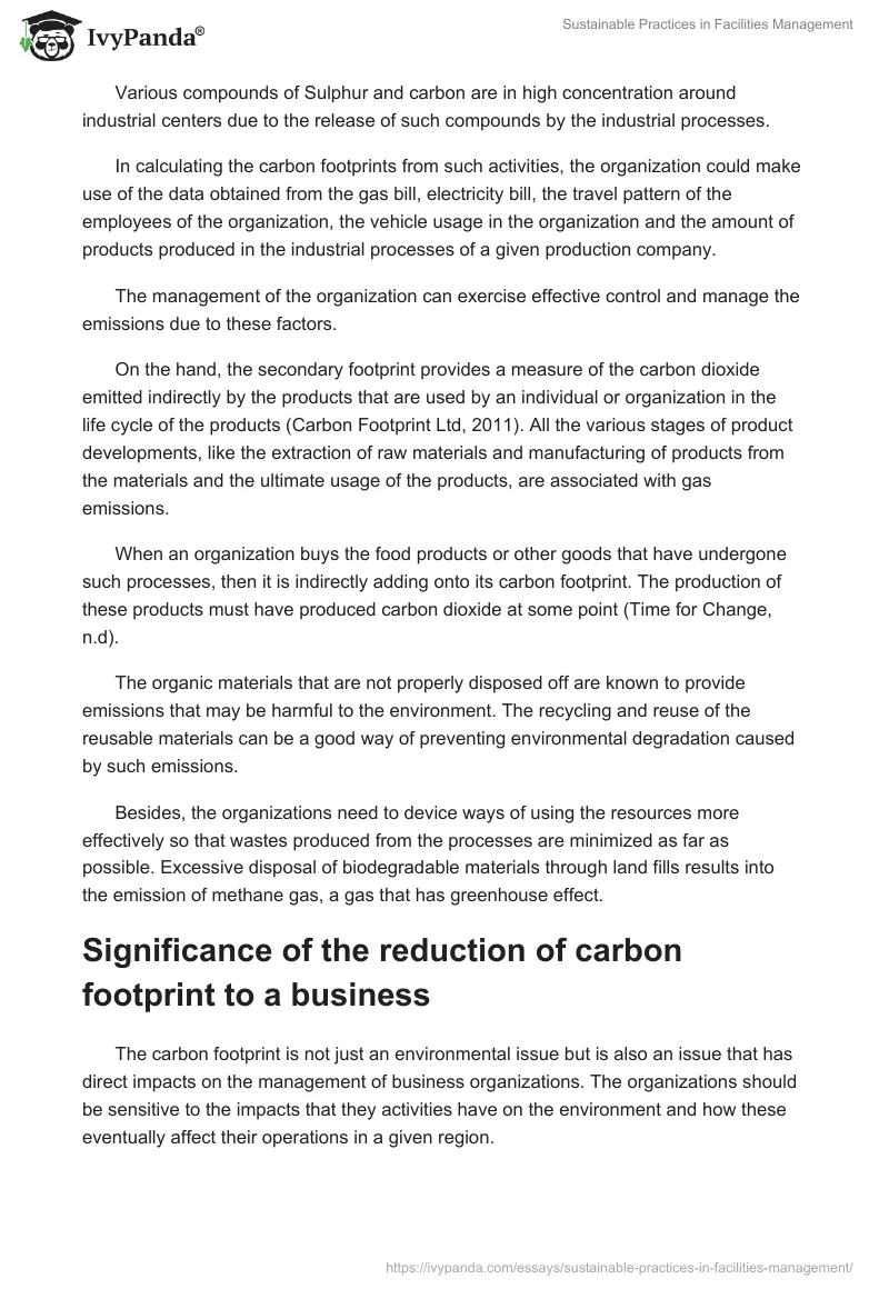 Sustainable Practices in Facilities Management. Page 3