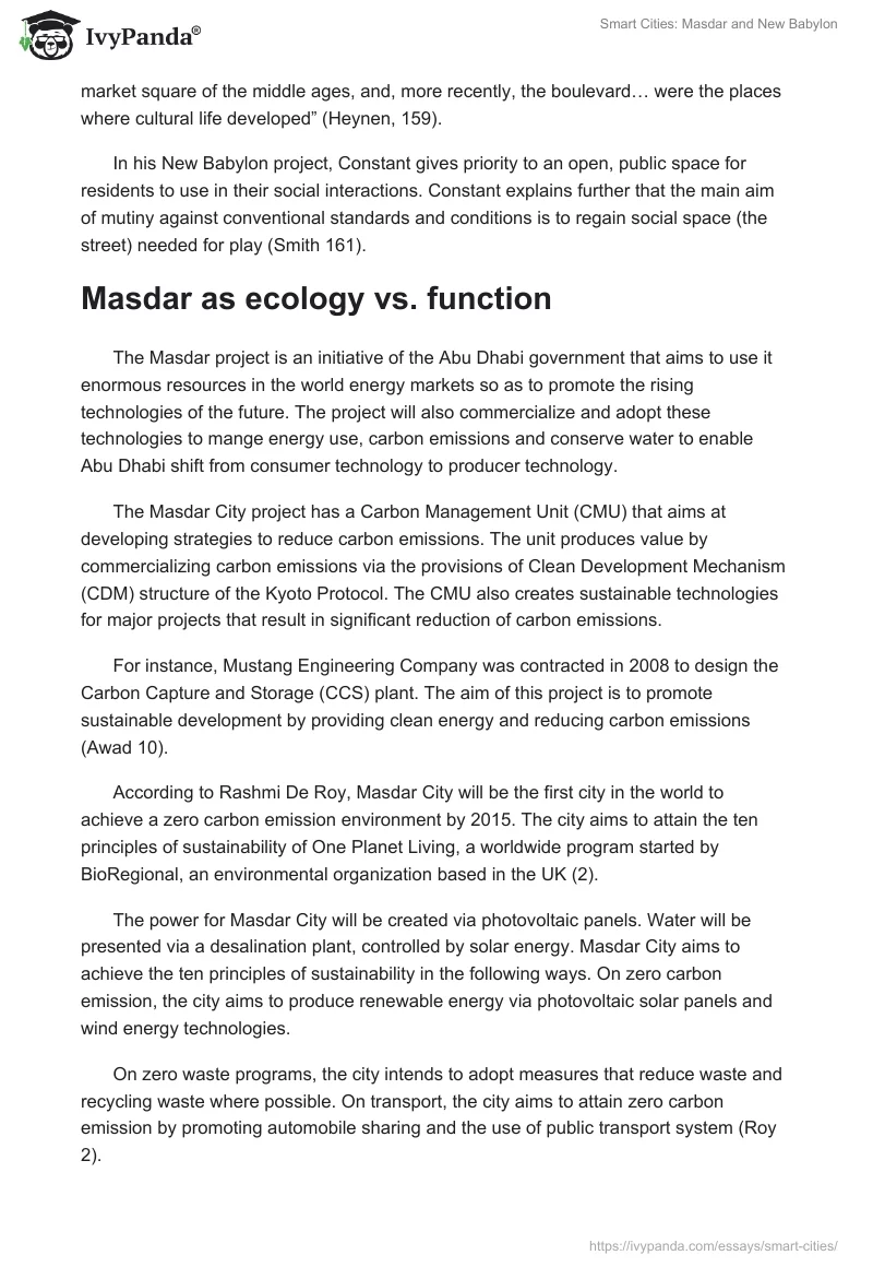 Smart Cities: Masdar and New Babylon. Page 2