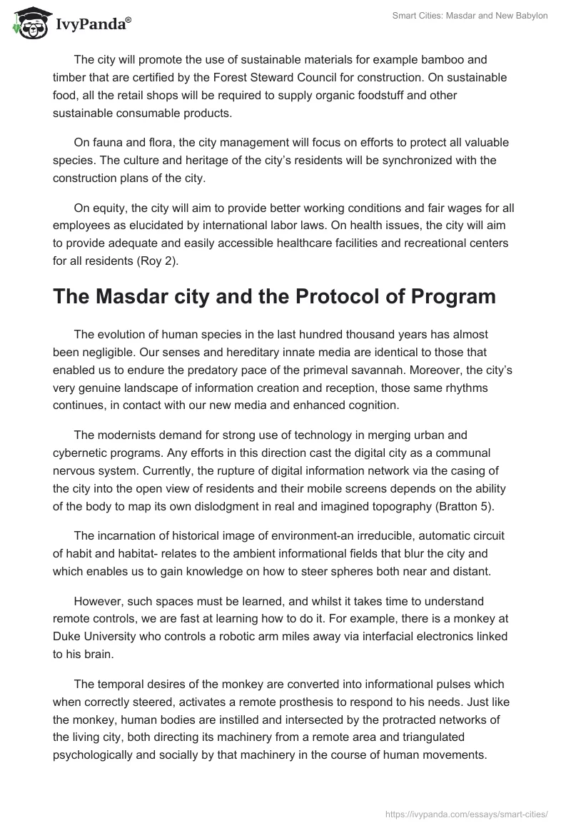 Smart Cities: Masdar and New Babylon. Page 3
