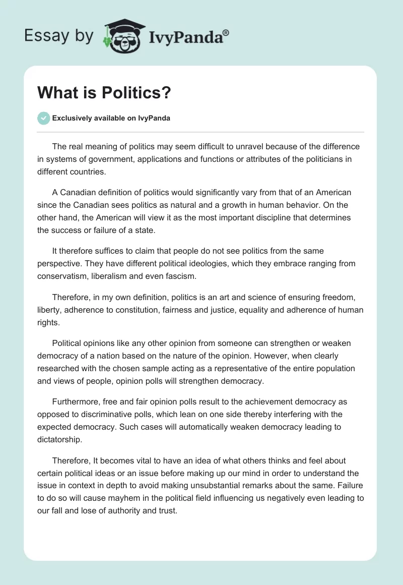What is Politics?. Page 1