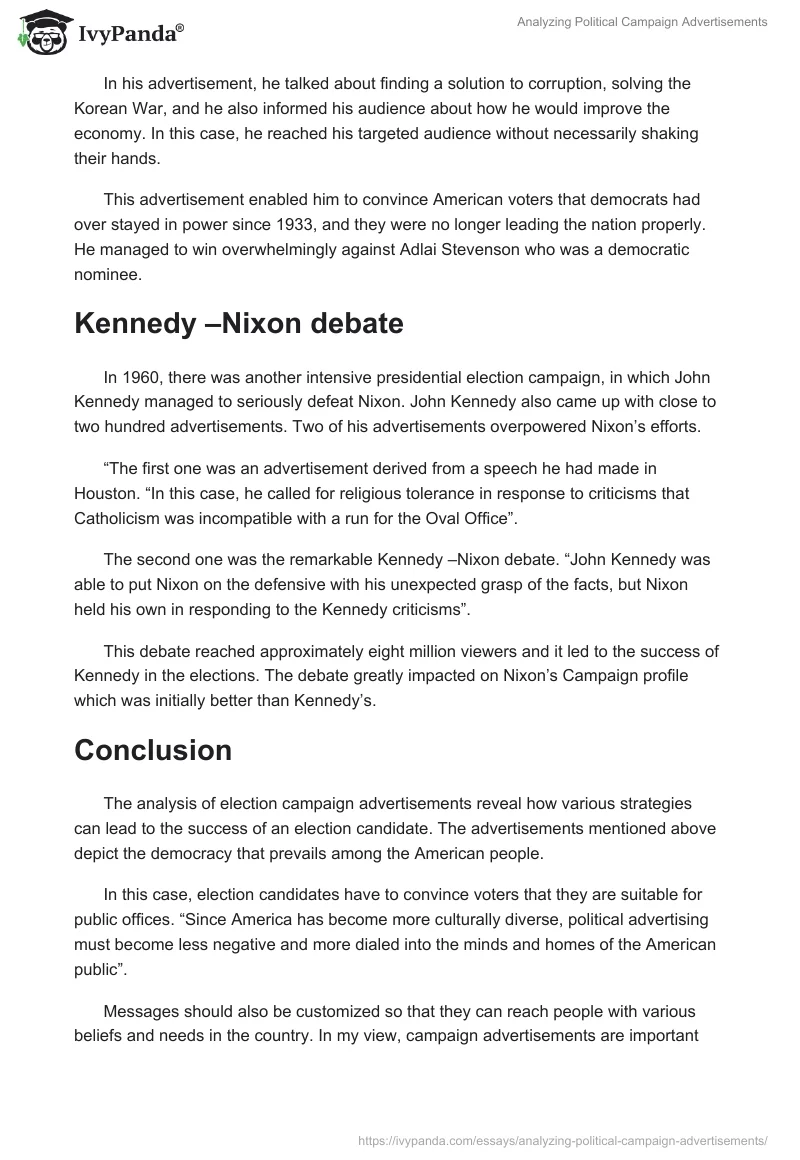 Analyzing Political Campaign Advertisements. Page 2