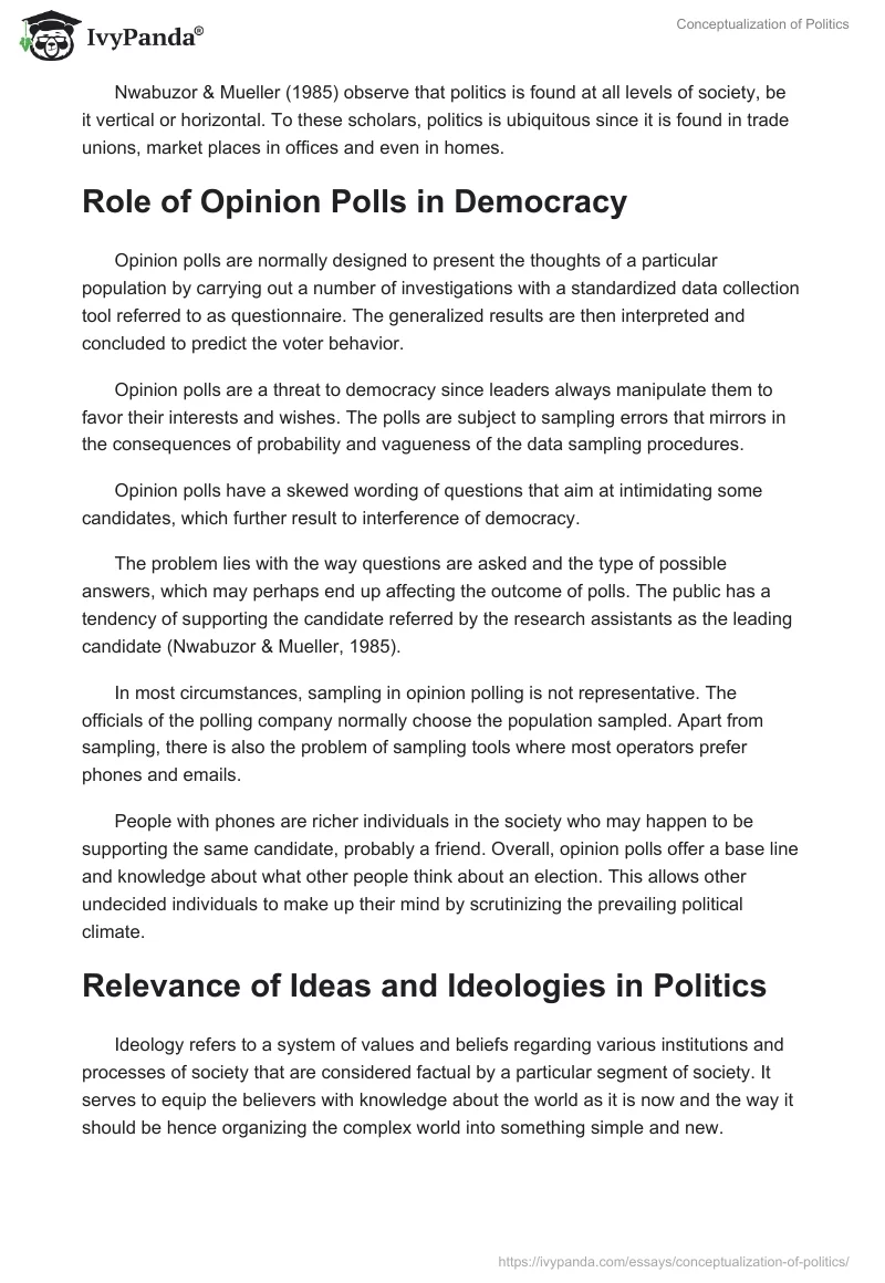 Conceptualization of Politics. Page 2