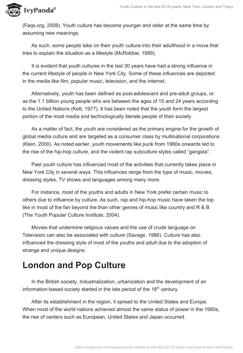 Youth Culture in the Last 20-30 Years: New York, London and Tokyo. Page 2