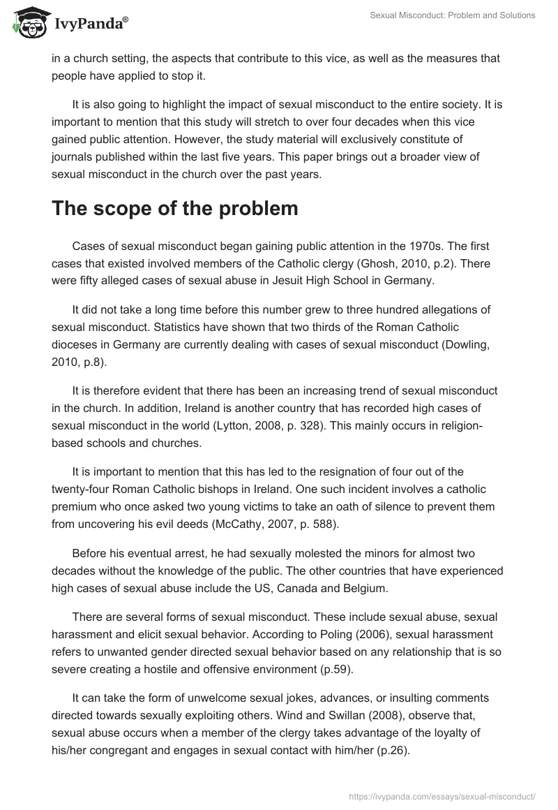 Sexual Misconduct: Problem and Solutions. Page 2