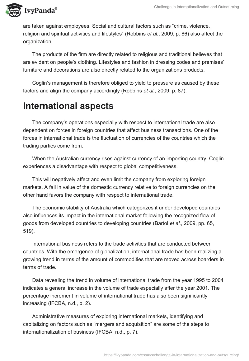Challenge in Internationalization and Outsourcing. Page 5