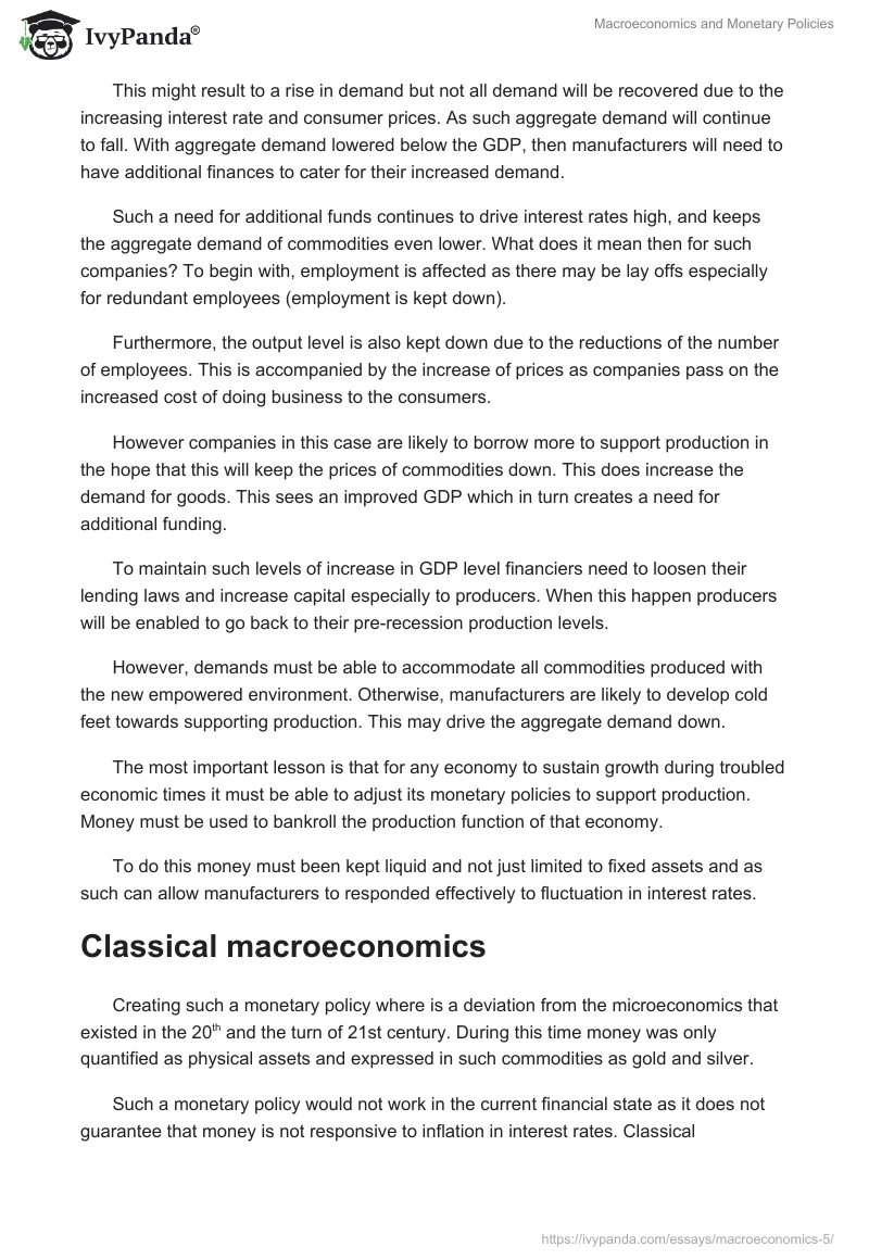 Macroeconomics and Monetary Policies. Page 2