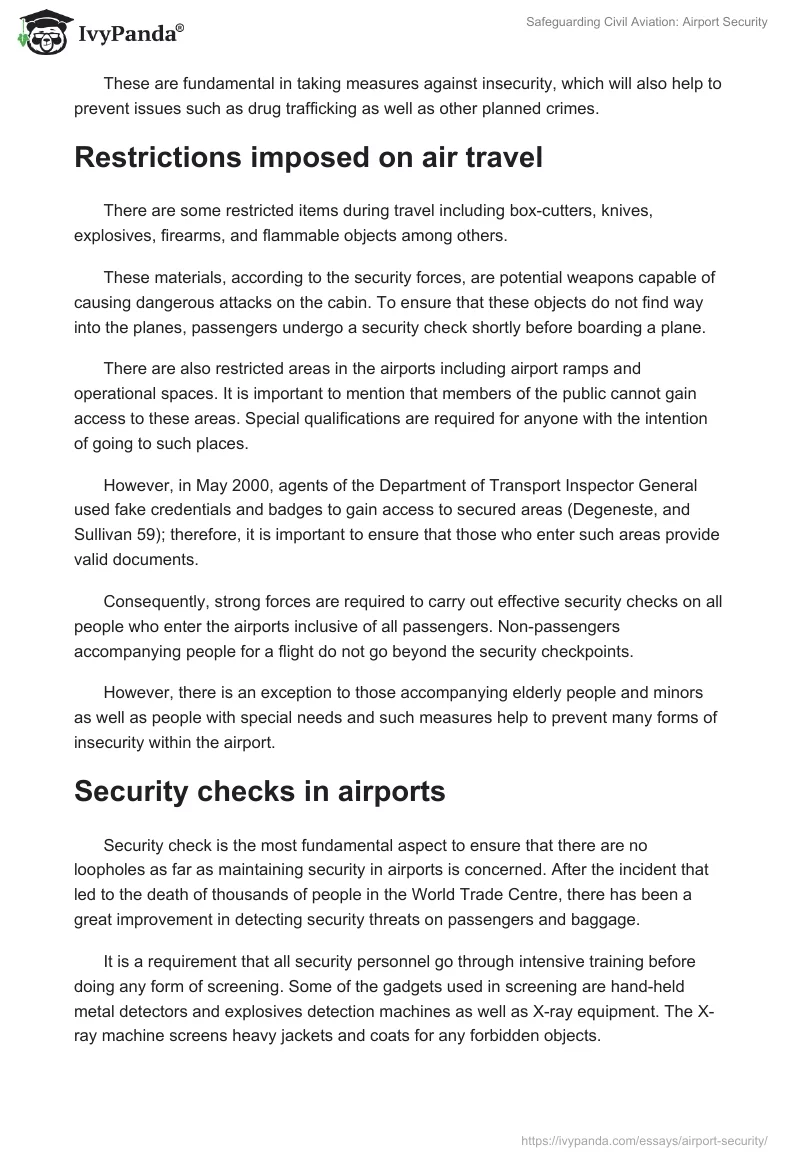 Safeguarding Civil Aviation: Airport Security. Page 2