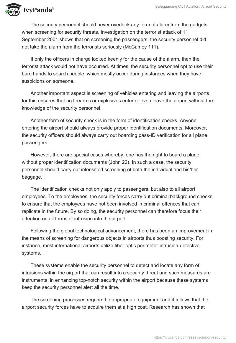 Safeguarding Civil Aviation: Airport Security. Page 3