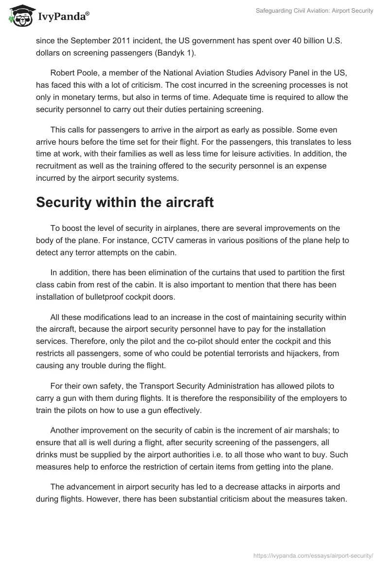 Safeguarding Civil Aviation: Airport Security. Page 4