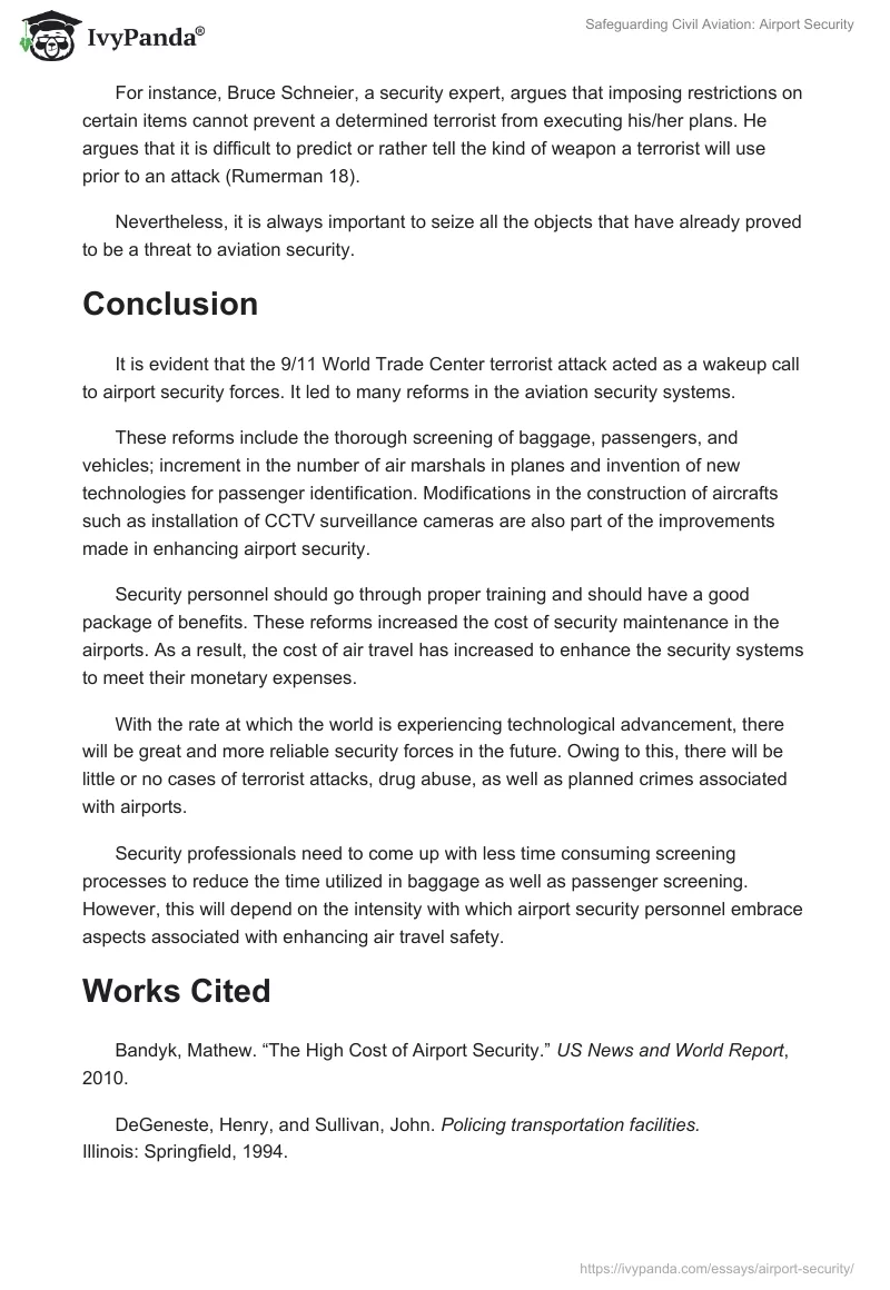 Safeguarding Civil Aviation: Airport Security. Page 5