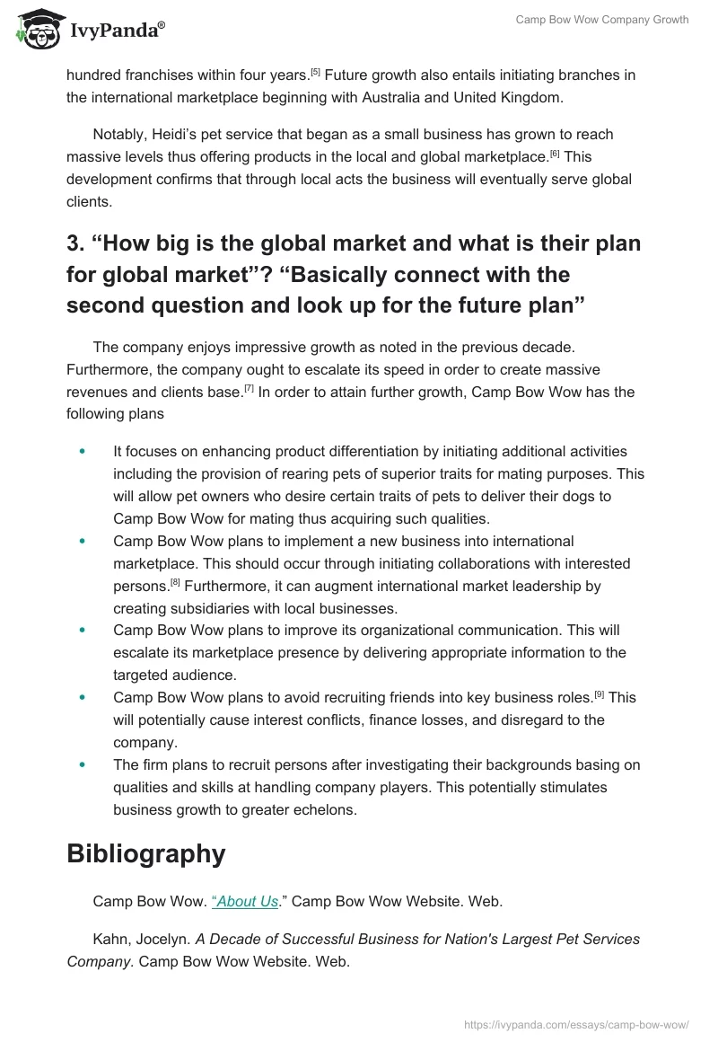 Camp Bow Wow Company Growth. Page 2