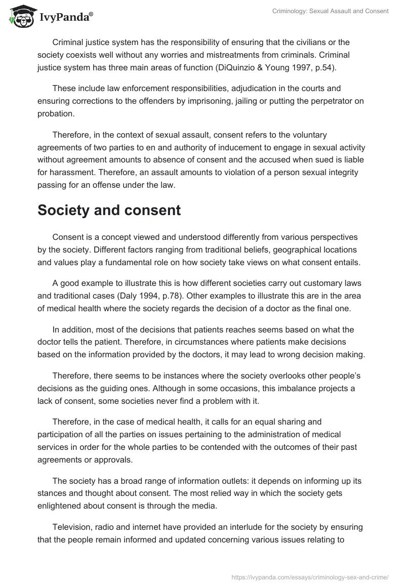 Criminology: Sexual Assault and Consent. Page 2