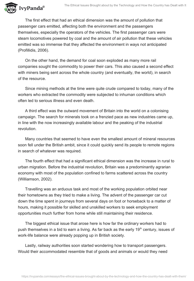 The Ethical Issues Brought about by the Technology and How the Country has Dealt with It. Page 2