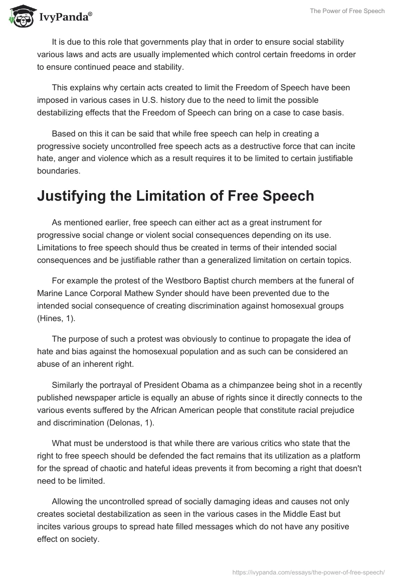The Power of Free Speech. Page 2